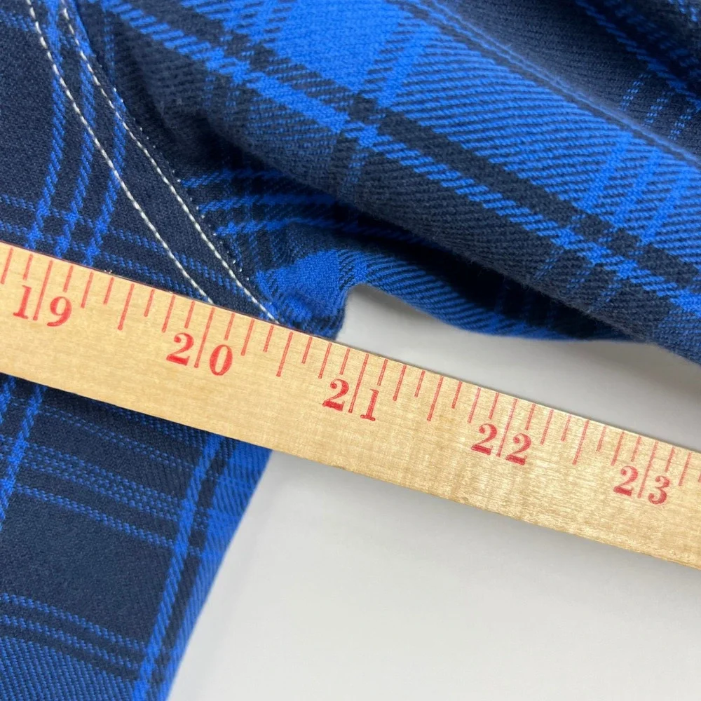 The North Face Mens Blue Plaid Flannel‎ Long Sleeve Button Down Shirt Small